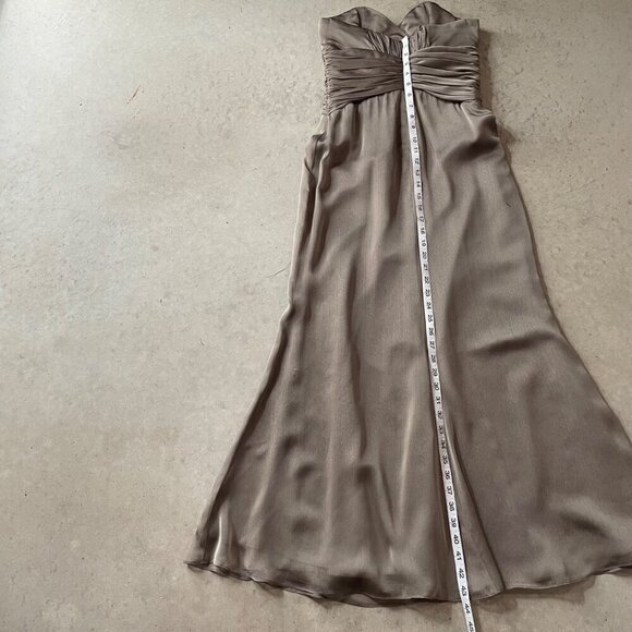 Alvina Valenta Taupe Sweetheart Neck Prom Chiffon Bridesmaid Dress Womens Size 6 - Picture 11 of 11